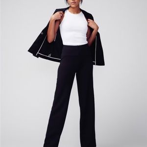 WHBM NWT Stretch Crepe Wide Leg Black Size 8R